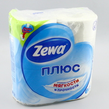 Туалетная бумага  ZEWA + 4 рулона  2 слоя 